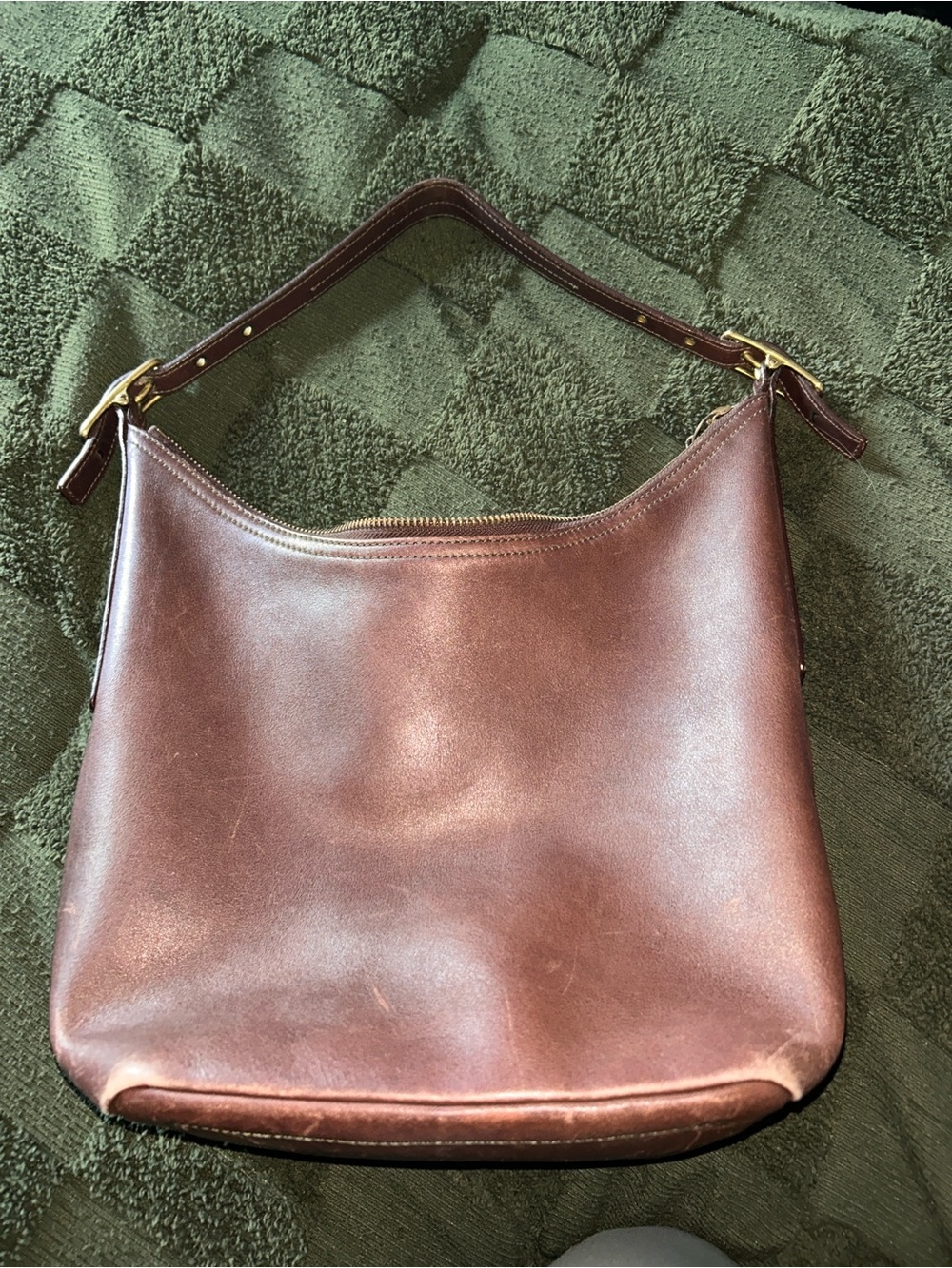 Coach Brown Leather Shoulder Hobo with Gold-Tone Hardware